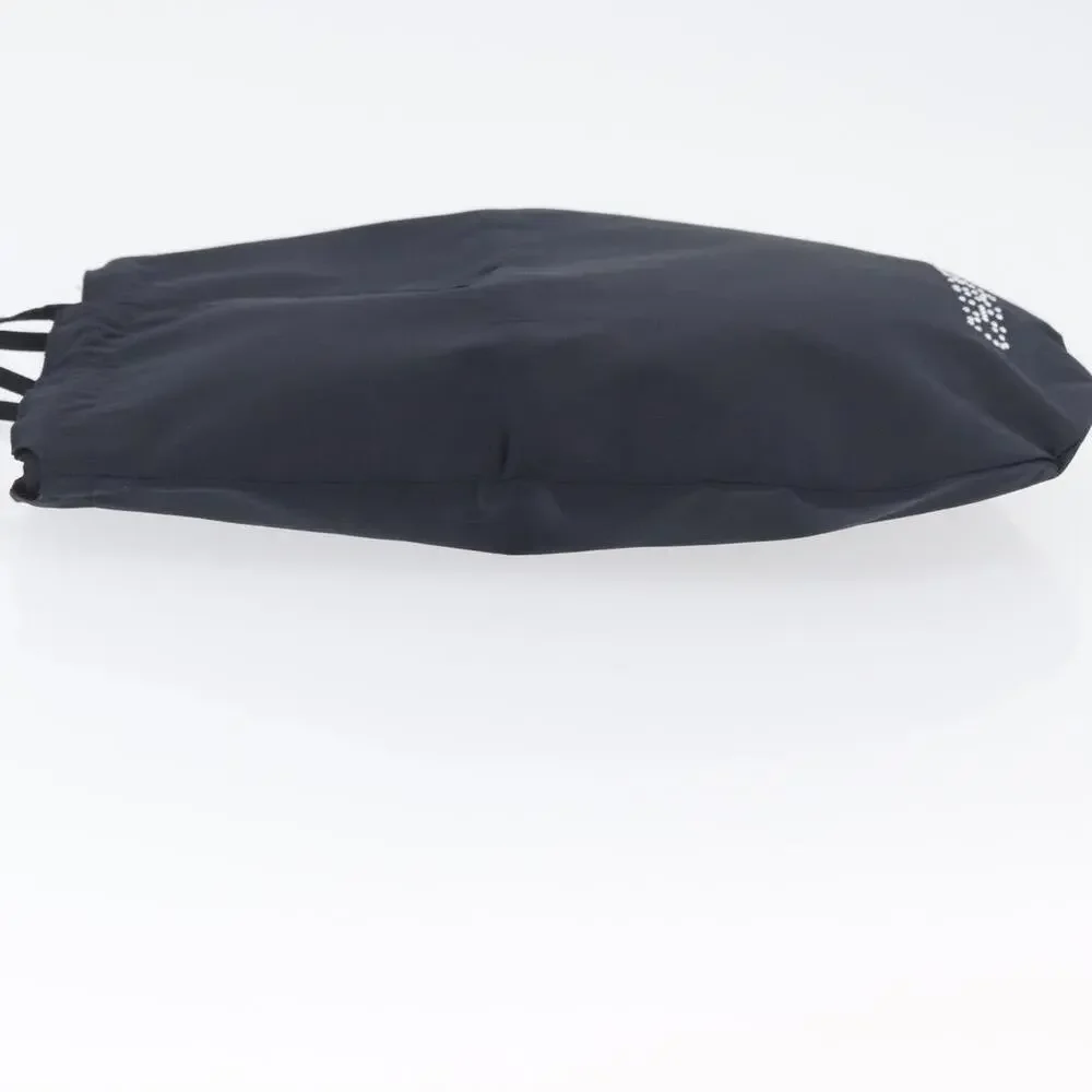 Chanel Satin Drawstring Bag Handbag Navy CC Blue